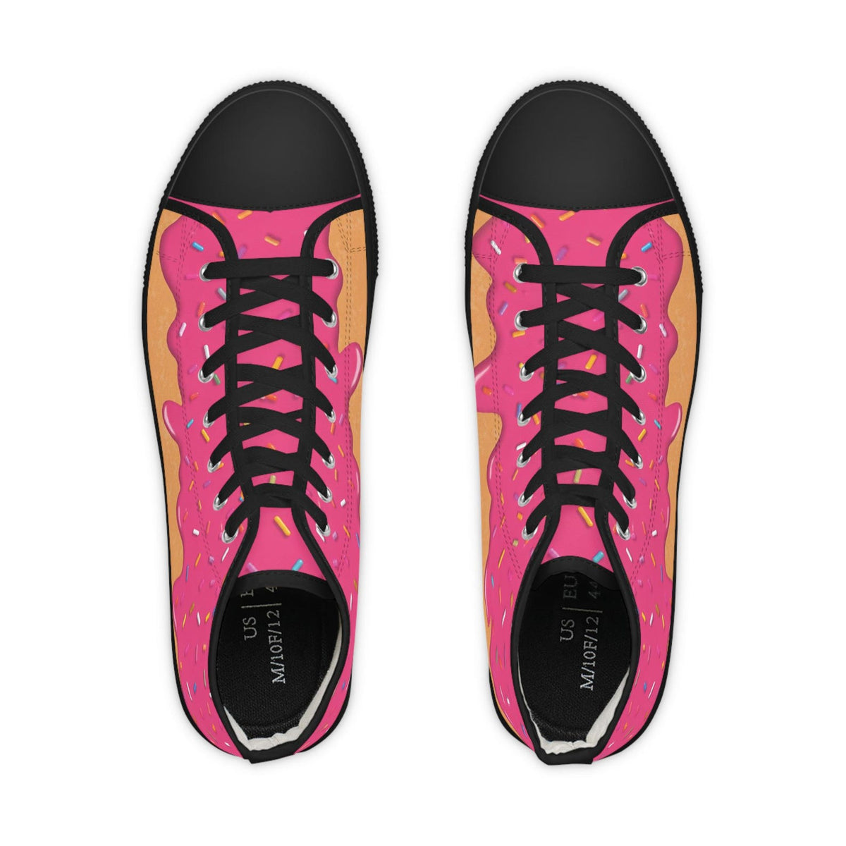 Pink Donut Drip High Top Sneakers Converse | Ice Cream Sprinkles Design