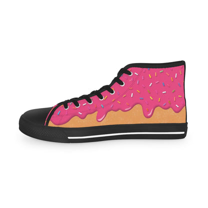 Pink Donut Drip High Top Sneakers Converse | Ice Cream Sprinkles Design