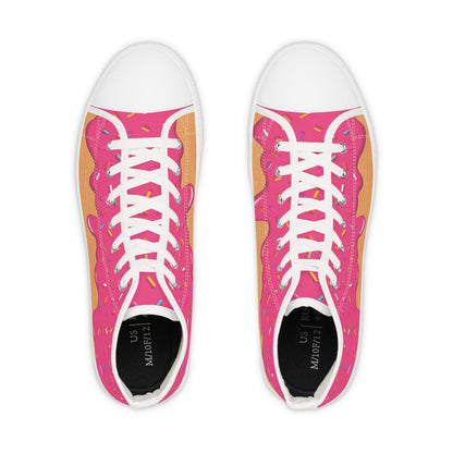 Pink Donut Drip High Top Sneakers Converse | Ice Cream Sprinkles Design