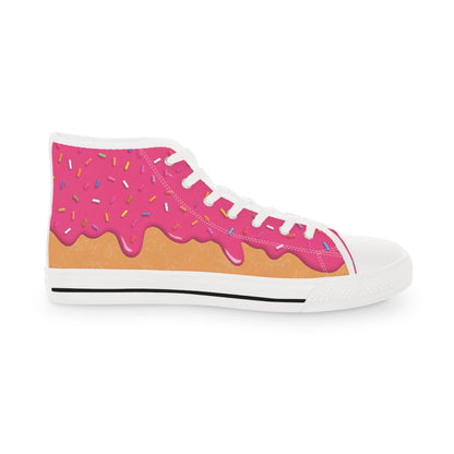 Pink Donut Drip High Top Sneakers Converse | Ice Cream Sprinkles Design