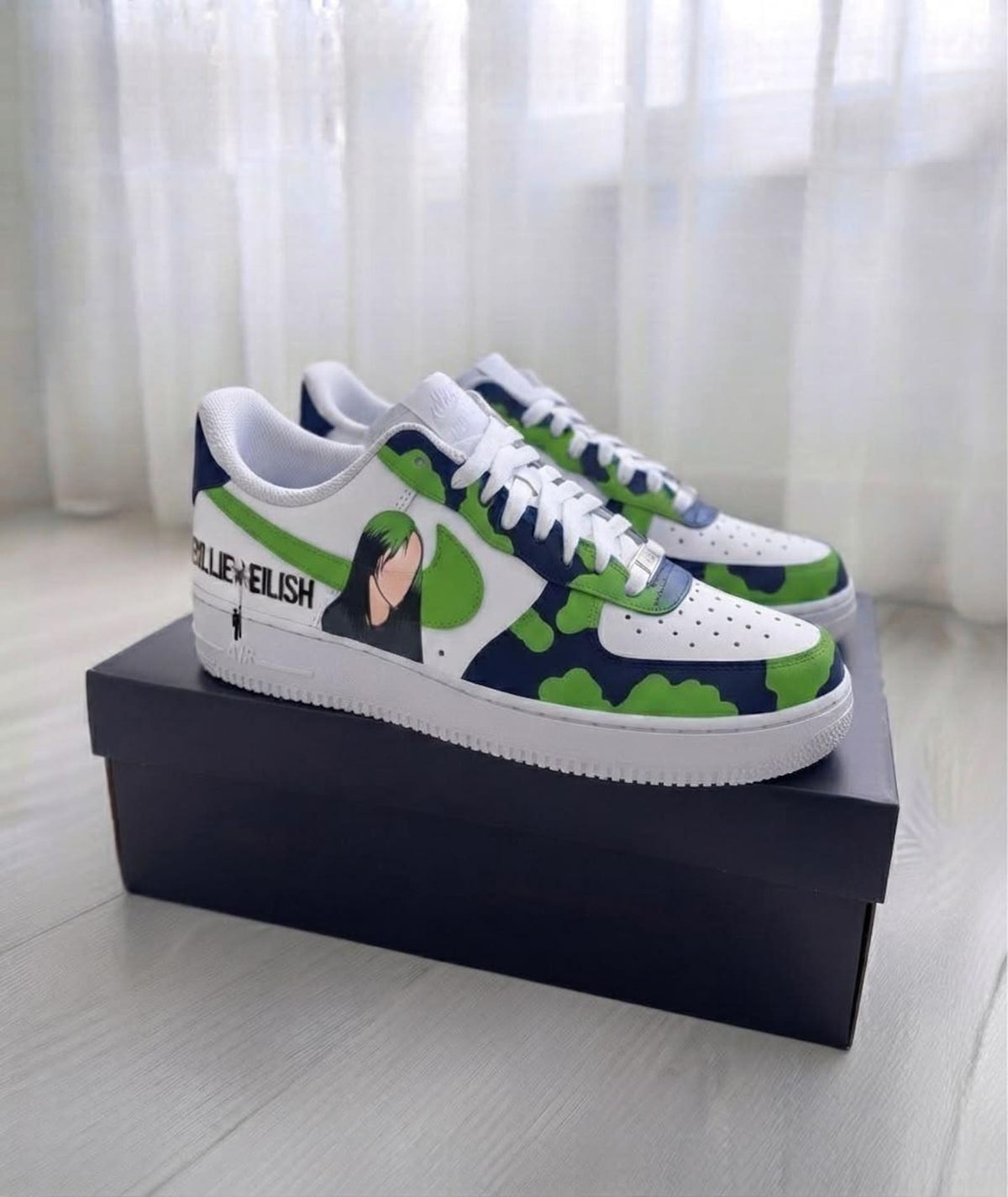 Billie Elish shoes-customized airforce-personalized sneakers