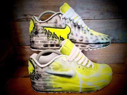 Custom Painted Air Max 90/Sneakers/Shoes/Kicks/Premium/Personalised/Yellow Brick Art