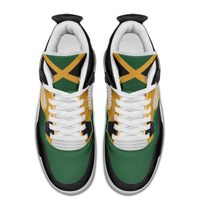Jamaica Flag Shoes, Jamaican Mid Top Sneakers for Men and Women, Yaadie Pride Kicks, Green Gold Black Shoes, Jamaica Gift, Island Pride Gift