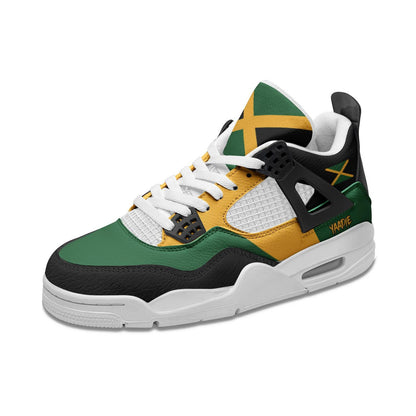 Jamaica Flag Shoes, Jamaican Mid Top Sneakers for Men and Women, Yaadie Pride Kicks, Green Gold Black Shoes, Jamaica Gift, Island Pride Gift
