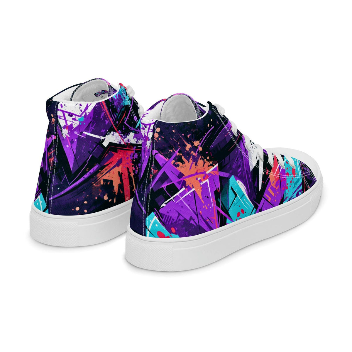 Urban Splash High-Tops - Mens high top canvas shoes. Canvas sneakers with graffiti design, streetwear style, bold colors, custom look