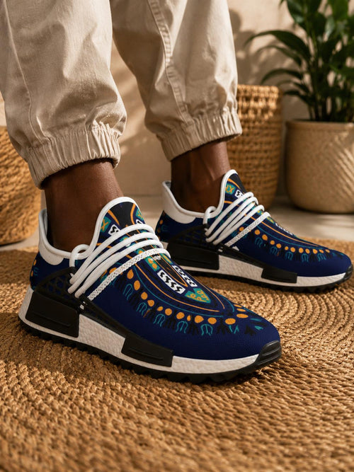 Dashiki African Print Sneakers | Unisex Mid-Top Shoes | Afrocentric Breathable Trainers | Non-Slip Walking Shoes | Streetwear Gift