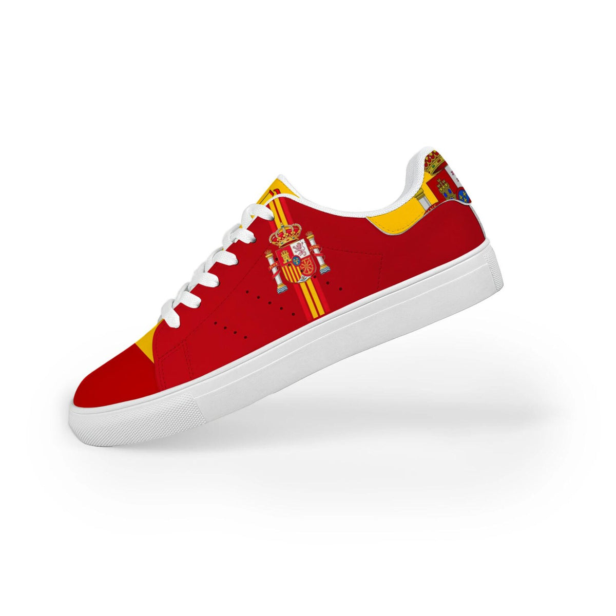 Custom Graffiti Sneakers, Hand-Painted Spain Flag Design, Football Fan Gift