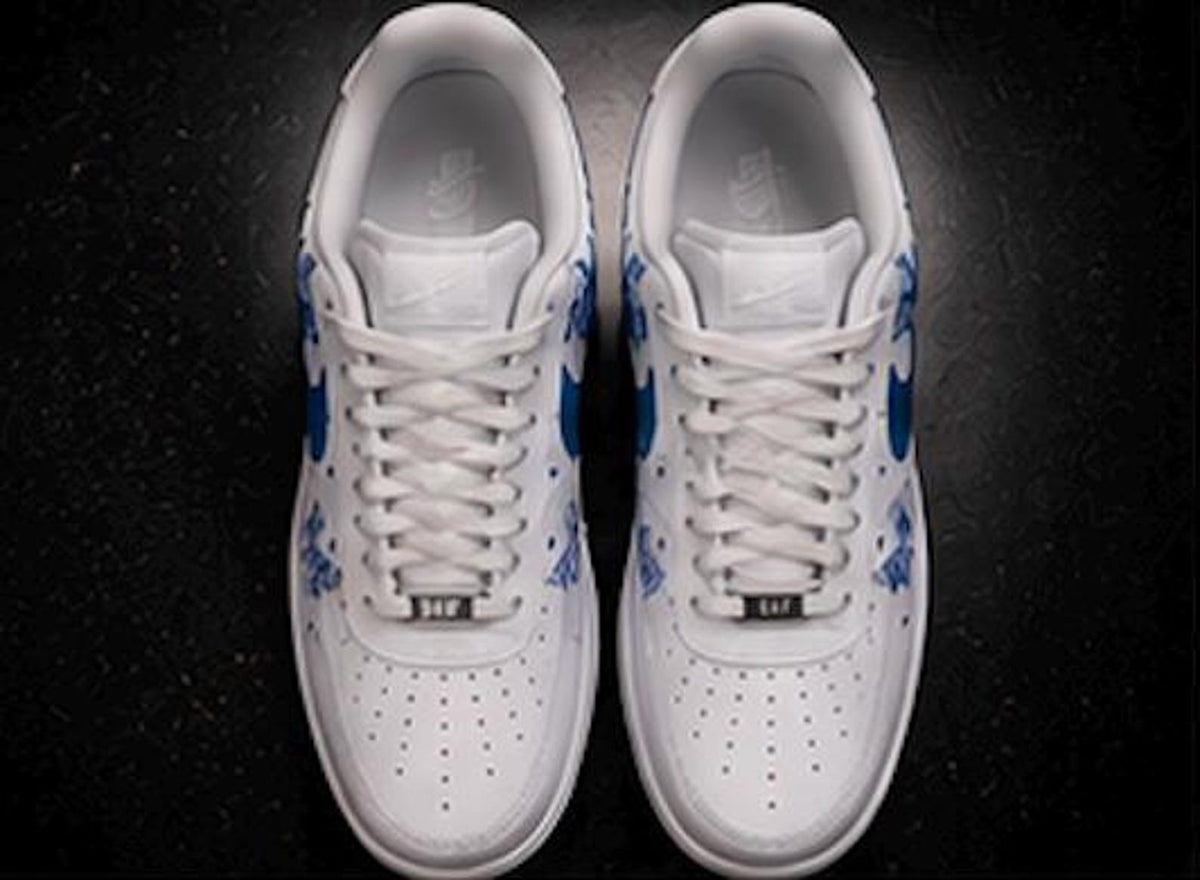 Blue Butterfly Custom Hand Painted Sneakers