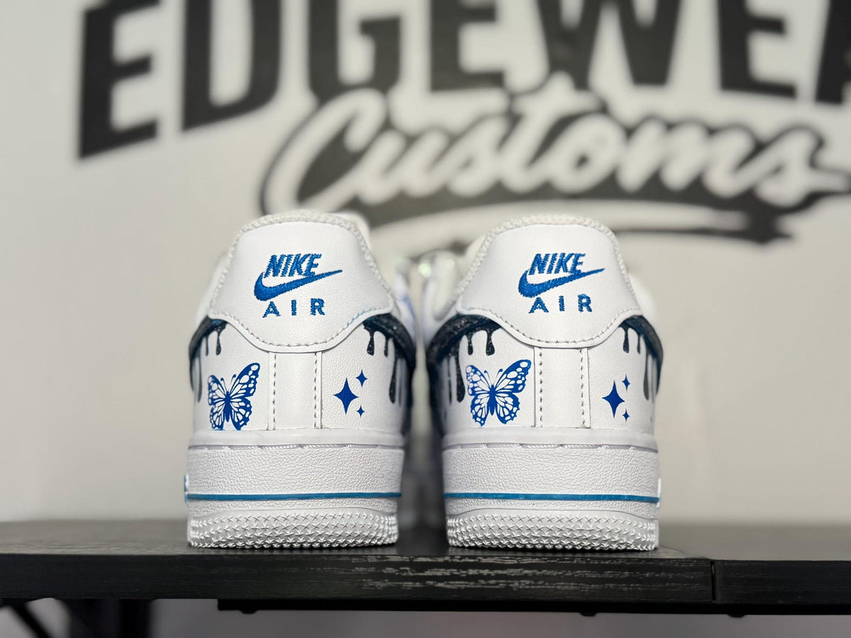 Blue Butterfly Custom Hand Painted Sneakers