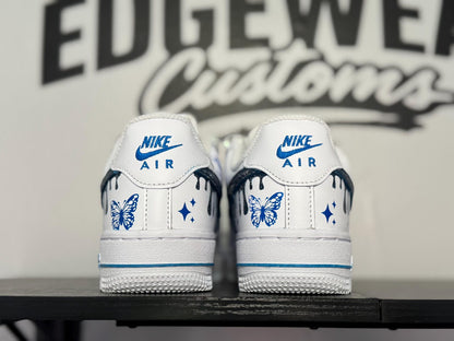 Blue Butterfly Custom Hand Painted Sneakers