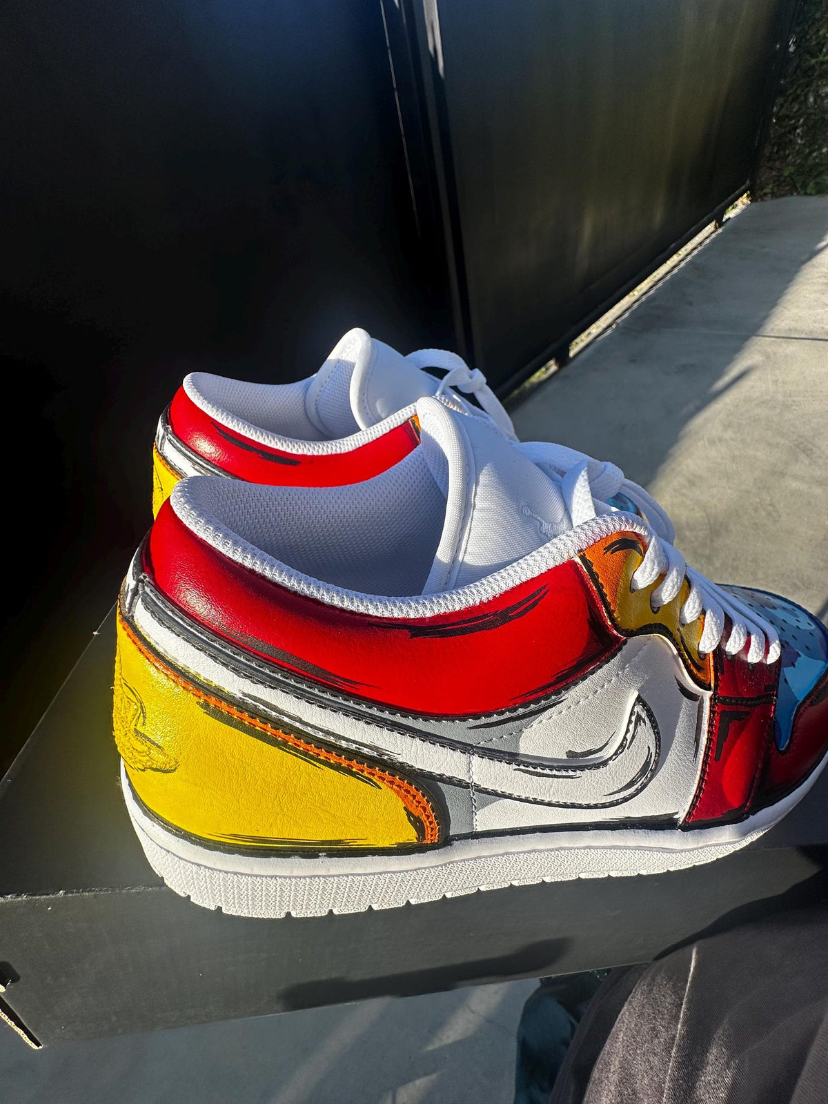 Custom Hand Painted Air Jordan 1 Low | Comic Book Style Sneakers | Cel Shaded Jordans | One-of-One Collectible Art Shoes