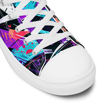 Urban Splash High-Tops - Mens high top canvas shoes. Canvas sneakers with graffiti design, streetwear style, bold colors, custom look