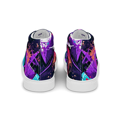 Urban Splash High-Tops - Mens high top canvas shoes. Canvas sneakers with graffiti design, streetwear style, bold colors, custom look