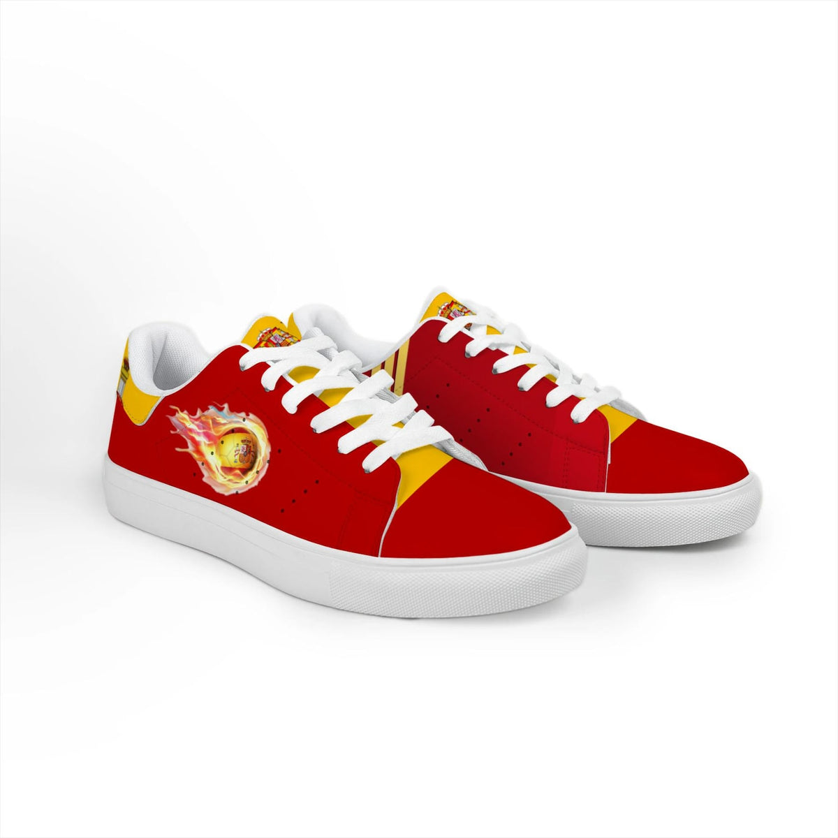 Custom Graffiti Sneakers, Hand-Painted Spain Flag Design, Football Fan Gift