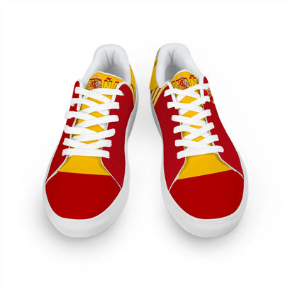Custom Graffiti Sneakers, Hand-Painted Spain Flag Design, Football Fan Gift