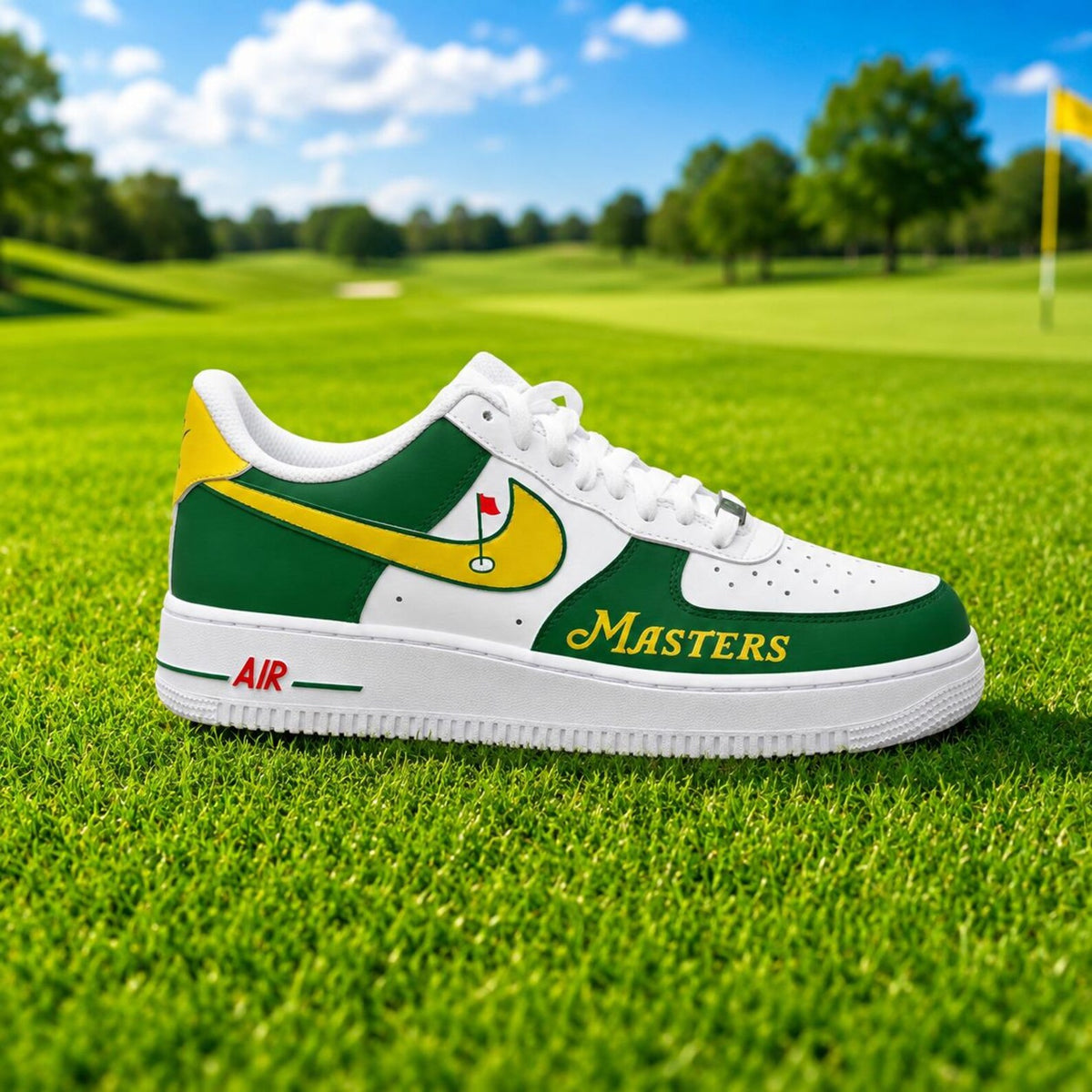 Custom Golf Air Force 1 Shoes, Personalized Golf Masters AF1 Sneakers, Hand Painted Golf Sneakers, Augusta Golf Masters Shoes