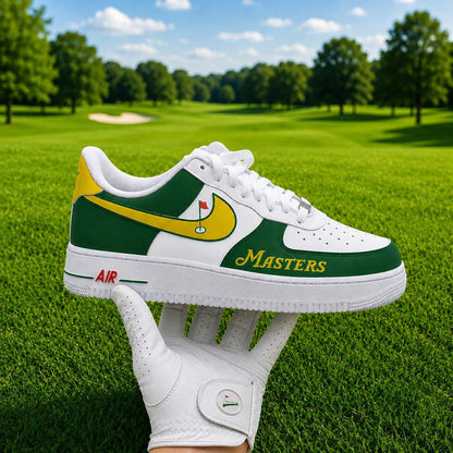 Custom Golf Air Force 1 Shoes, Personalized Golf Masters AF1 Sneakers, Hand Painted Golf Sneakers, Augusta Golf Masters Shoes