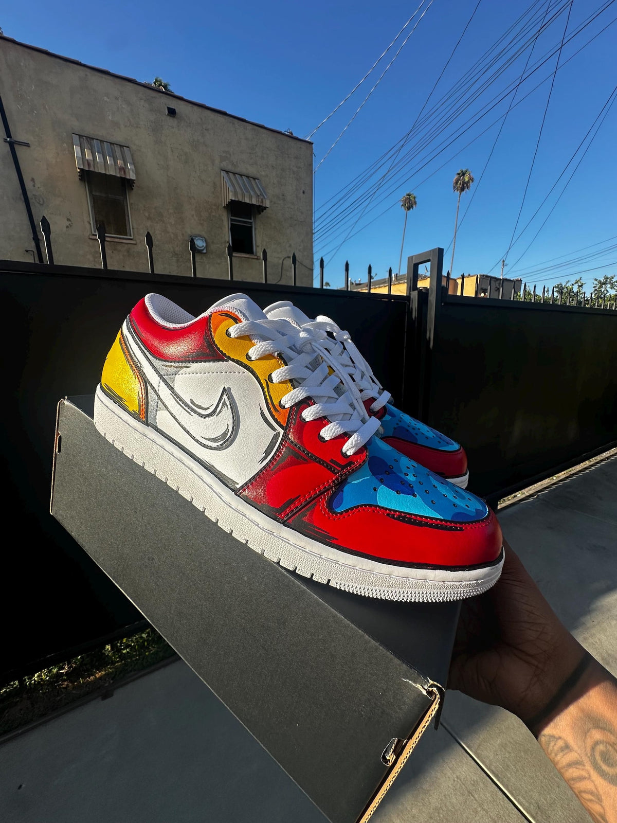 Custom Hand Painted Air Jordan 1 Low | Comic Book Style Sneakers | Cel Shaded Jordans | One-of-One Collectible Art Shoes