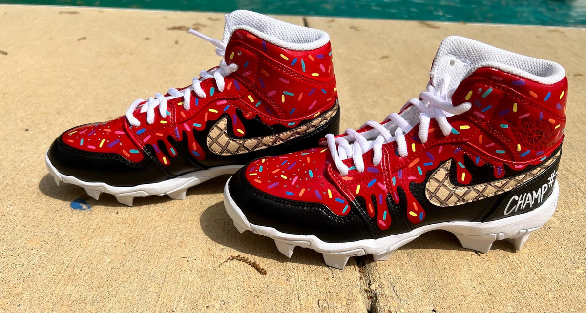 Customizable Hand Painted YOUTH Baseball Cleats