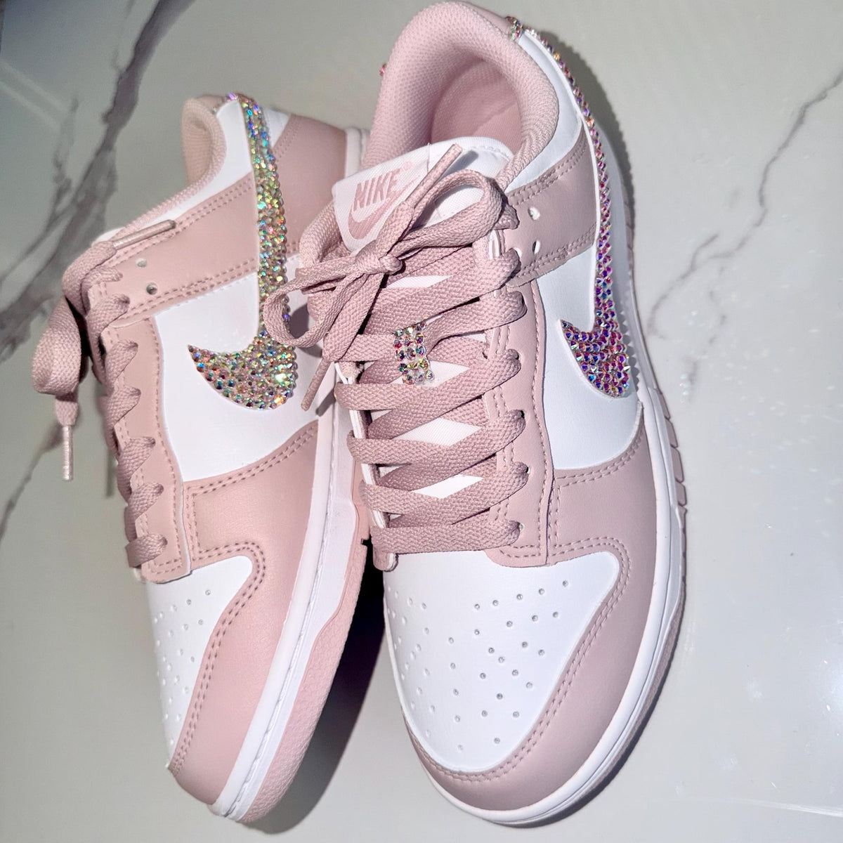 Custom Rhinestone Nike Dunks | Sparkle Swoosh Sneakers (Handmade)