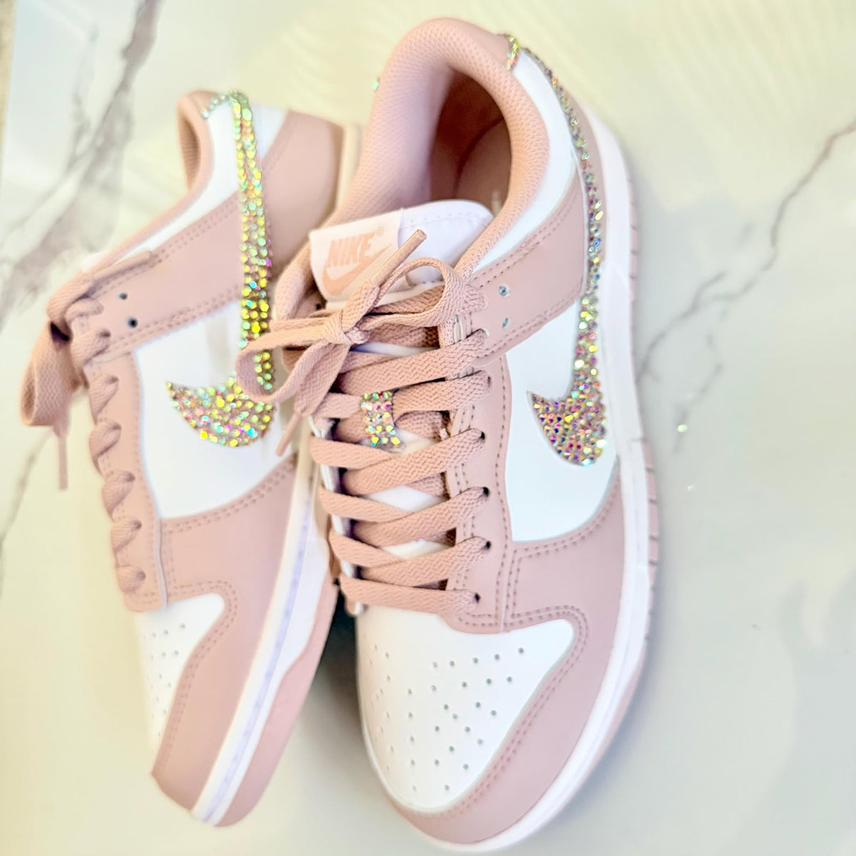 Custom Rhinestone Nike Dunks | Sparkle Swoosh Sneakers (Handmade)