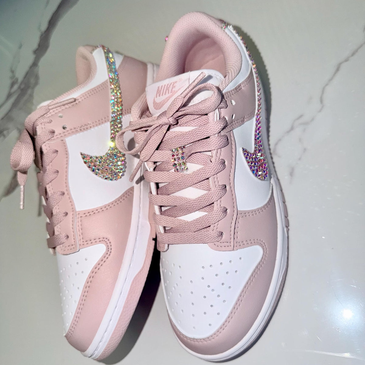 Custom Rhinestone Nike Dunks | Sparkle Swoosh Sneakers (Handmade)