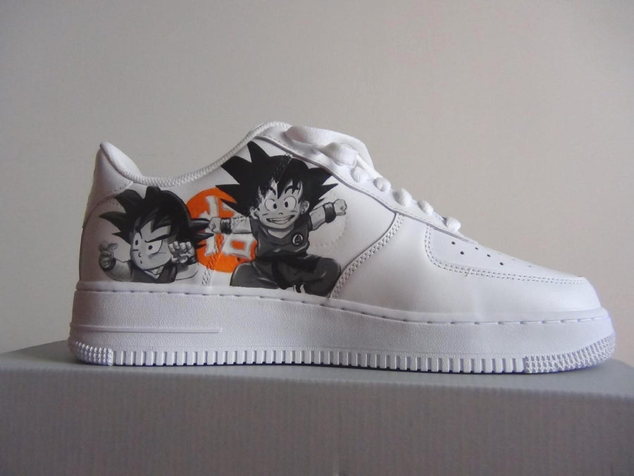 Custom hand-painted Nike Air Force One Dragon Ball sneakers.