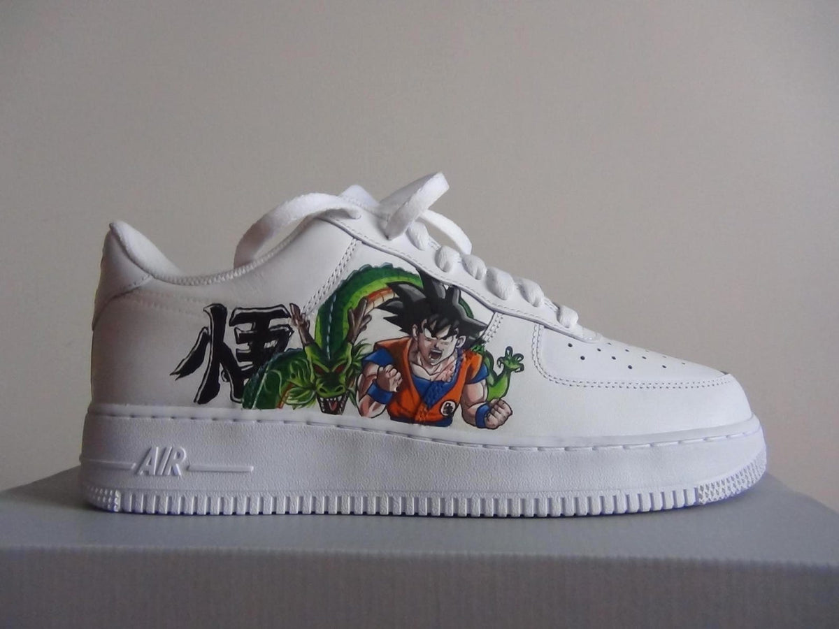 Custom hand-painted Nike Air Force One Dragon Ball sneakers.