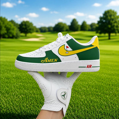 Custom Golf Air Force 1 Shoes, Personalized Golf Masters AF1 Sneakers, Hand Painted Golf Sneakers, Augusta Golf Masters Shoes