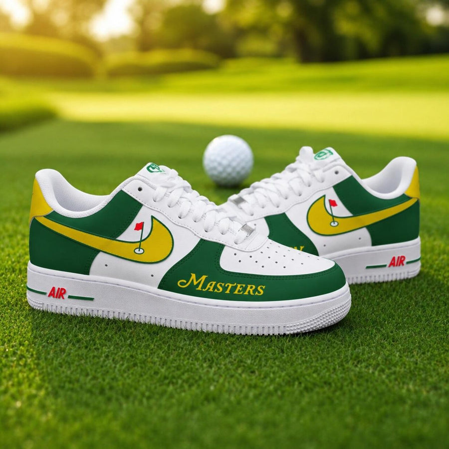 Custom Golf Air Force 1 Shoes, Personalized Golf Masters AF1 Sneakers, Hand Painted Golf Sneakers, Augusta Golf Masters Shoes