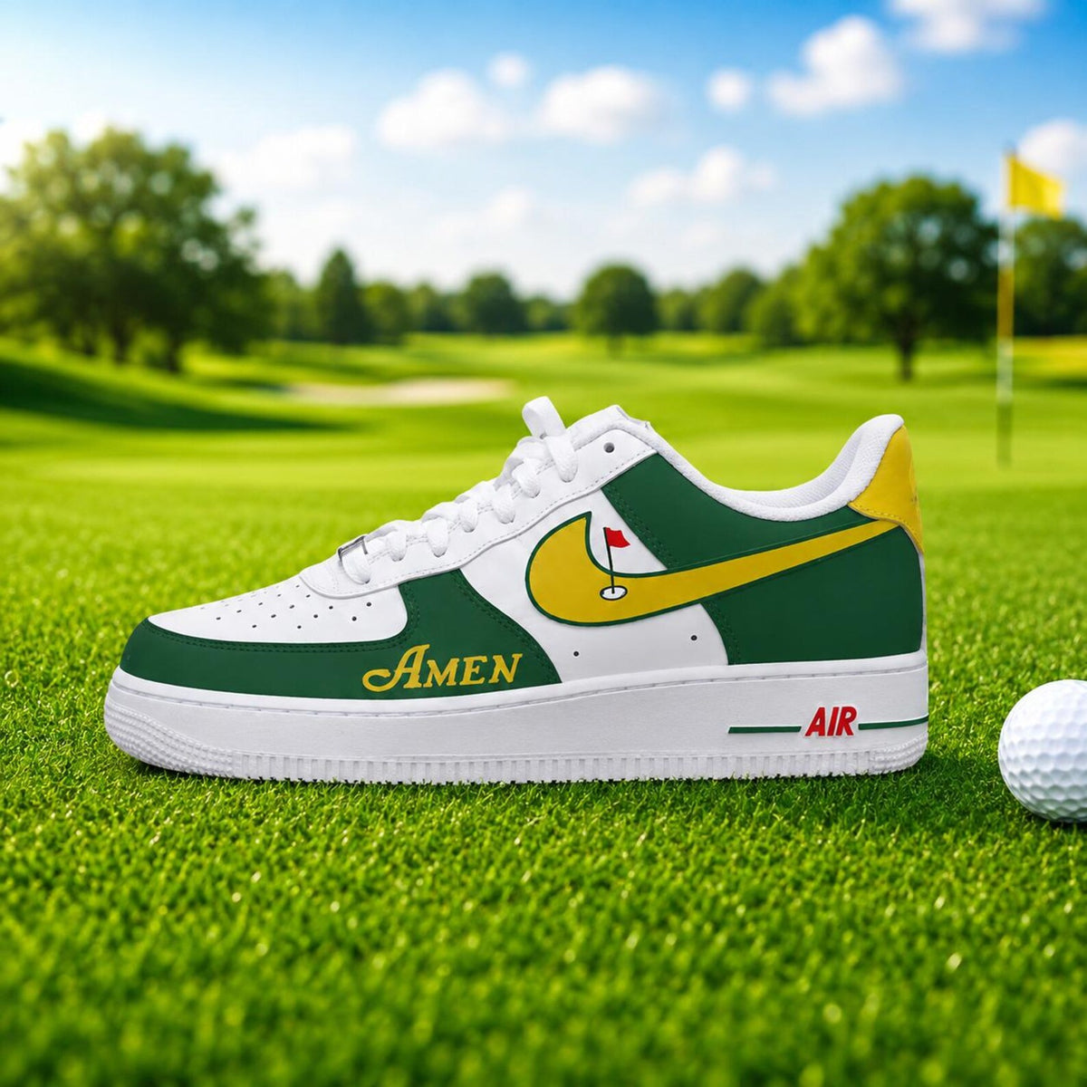 Custom Golf Air Force 1 Shoes, Personalized Golf Masters AF1 Sneakers, Hand Painted Golf Sneakers, Augusta Golf Masters Shoes