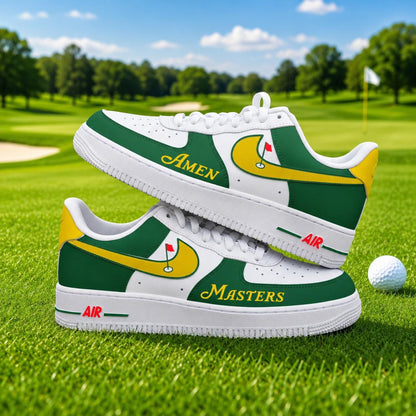 Custom Golf Air Force 1 Shoes, Personalized Golf Masters AF1 Sneakers, Hand Painted Golf Sneakers, Augusta Golf Masters Shoes