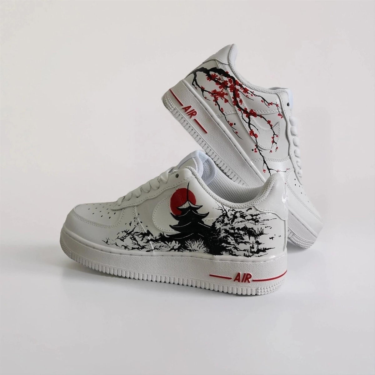 Custom Painted Sneakers | Japan Hand-Painted Design | Exclusive Japanese Art & Culture Custom | Unique Gift for Collectors
