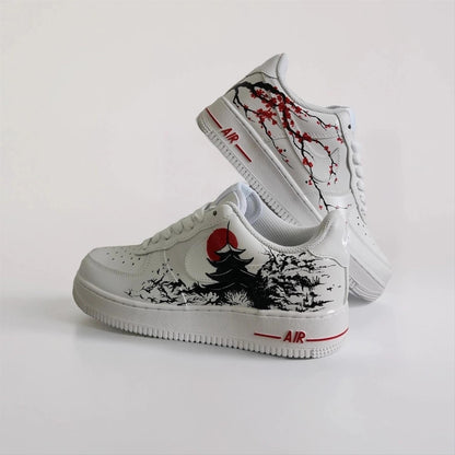 Custom Painted Sneakers | Japan Hand-Painted Design | Exclusive Japanese Art & Culture Custom | Unique Gift for Collectors