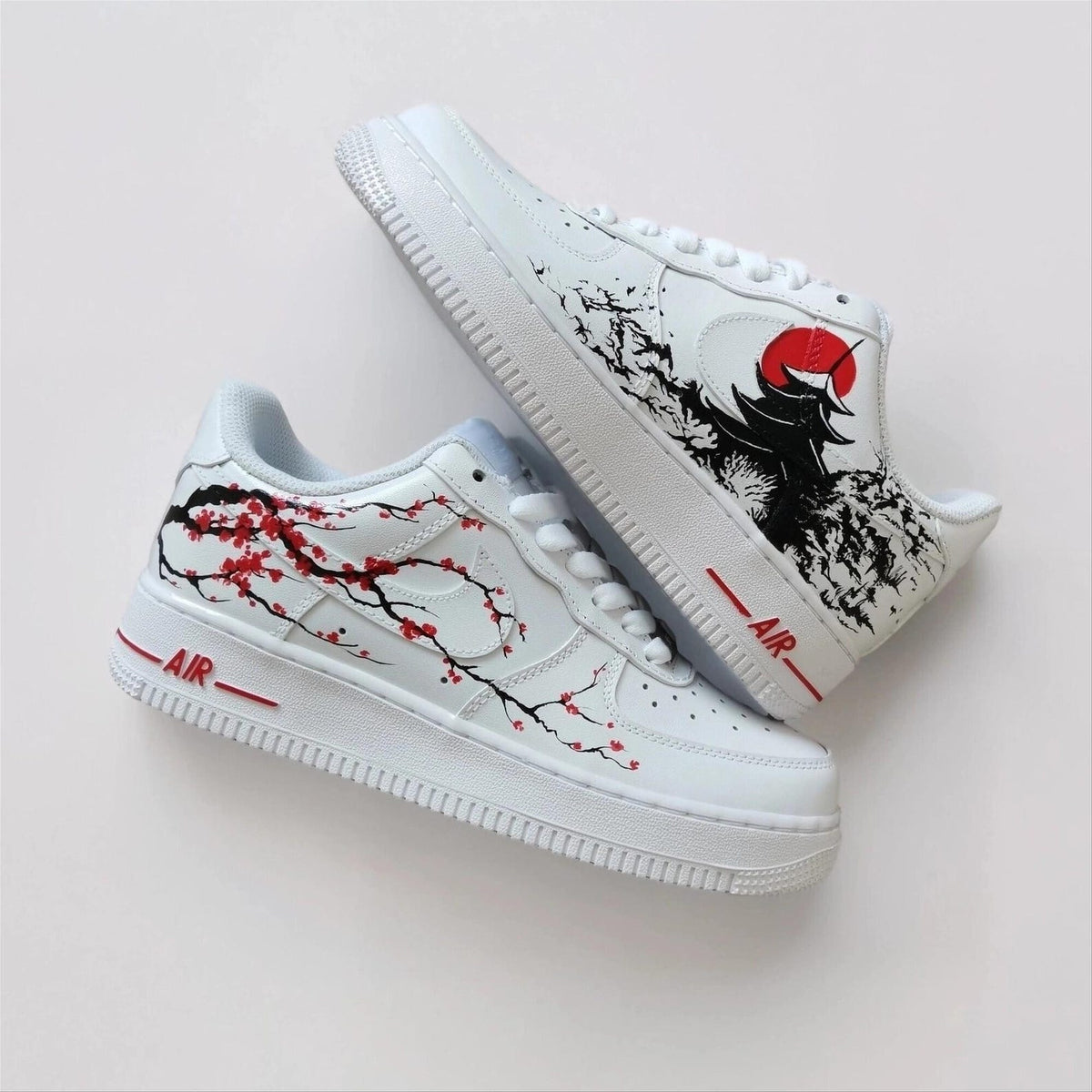Custom Painted Sneakers | Japan Hand-Painted Design | Exclusive Japanese Art & Culture Custom | Unique Gift for Collectors