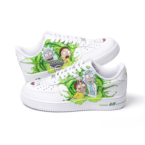 Custom Mad Scientist Sneakers, Hand-Painted Air Force 1, Dimension Travel Inspired Shoes
