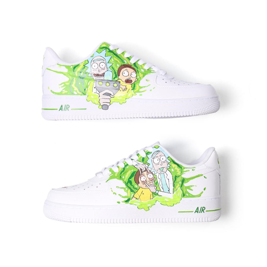 Custom Mad Scientist Sneakers, Hand-Painted Air Force 1, Dimension Travel Inspired Shoes