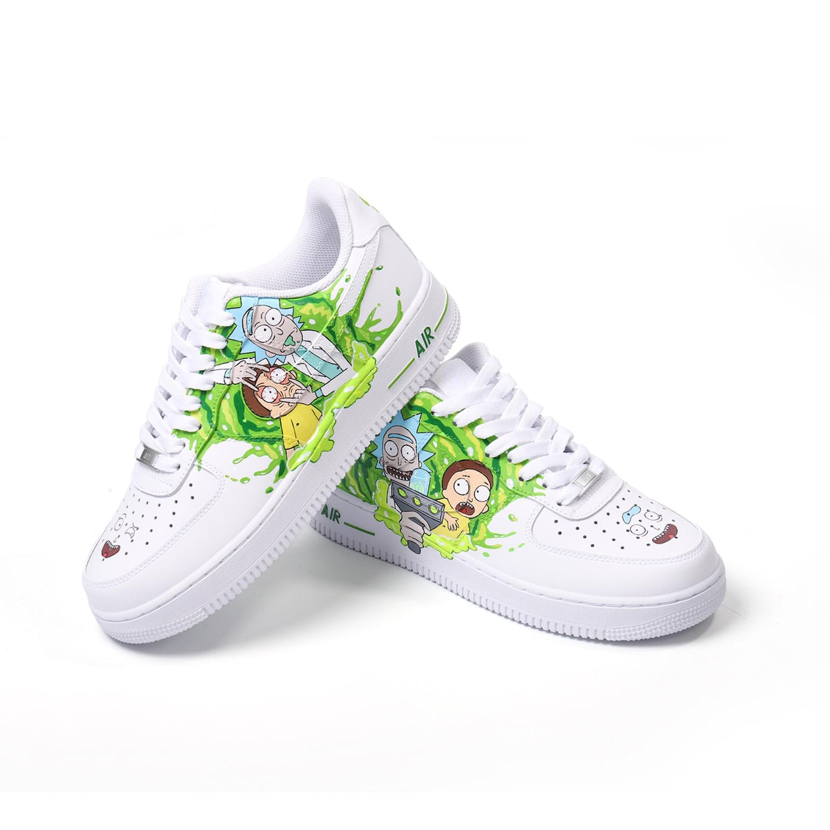 Custom Mad Scientist Sneakers, Hand-Painted Air Force 1, Dimension Travel Inspired Shoes
