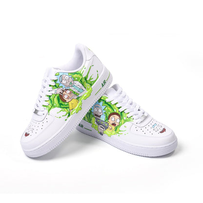 Custom Mad Scientist Sneakers, Hand-Painted Air Force 1, Dimension Travel Inspired Shoes