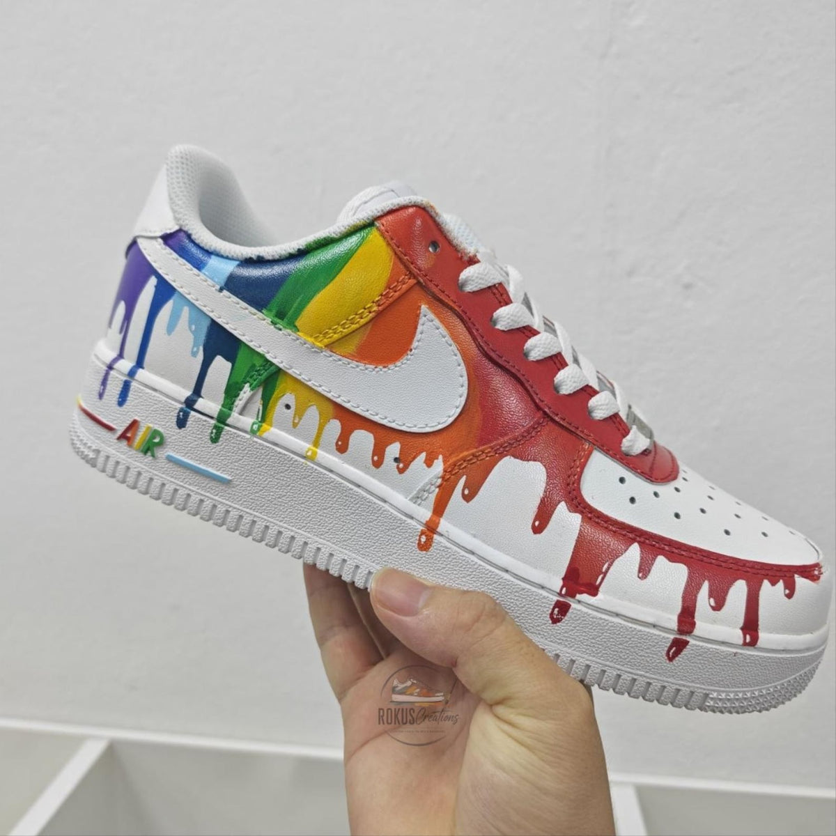 Custom Rainbow Drip Air Force 1 Shoes, Hand Painted AF1 Sneakers, Pride Colorful Streetwear Gift, Personalized Art Kicks, Birthday Gift