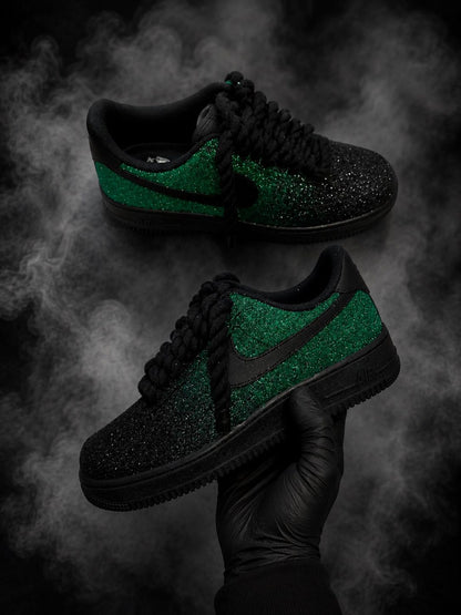 Air Force one Green Glitter Custom