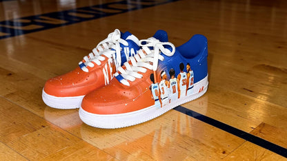 Orange and Blue Skies Custom Hand-Painted Sneakers | Made to Order