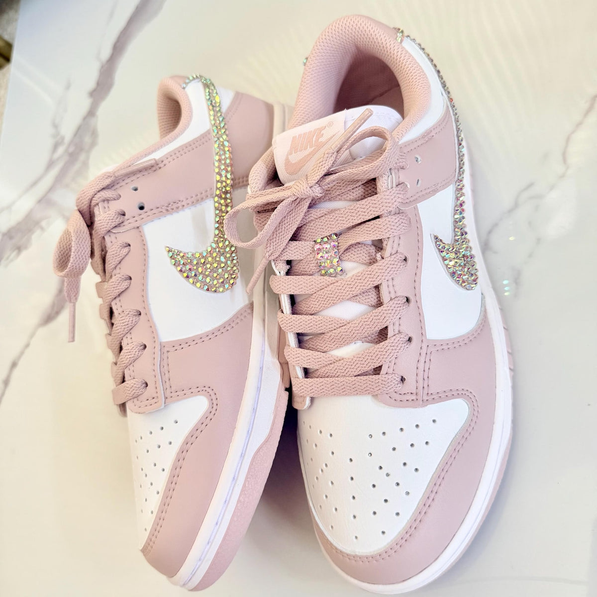 Custom Rhinestone Nike Dunks | Sparkle Swoosh Sneakers (Handmade)