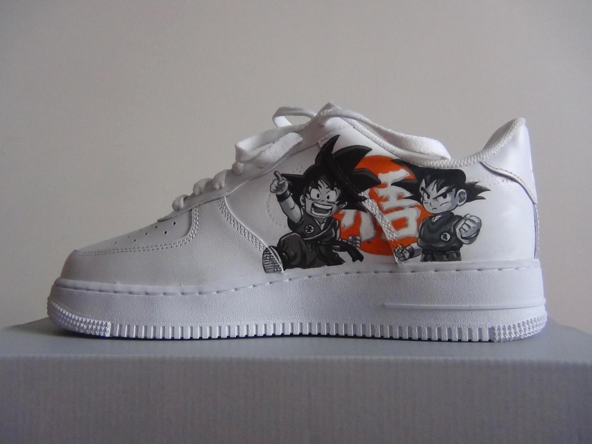 Custom hand-painted Nike Air Force One Dragon Ball sneakers.