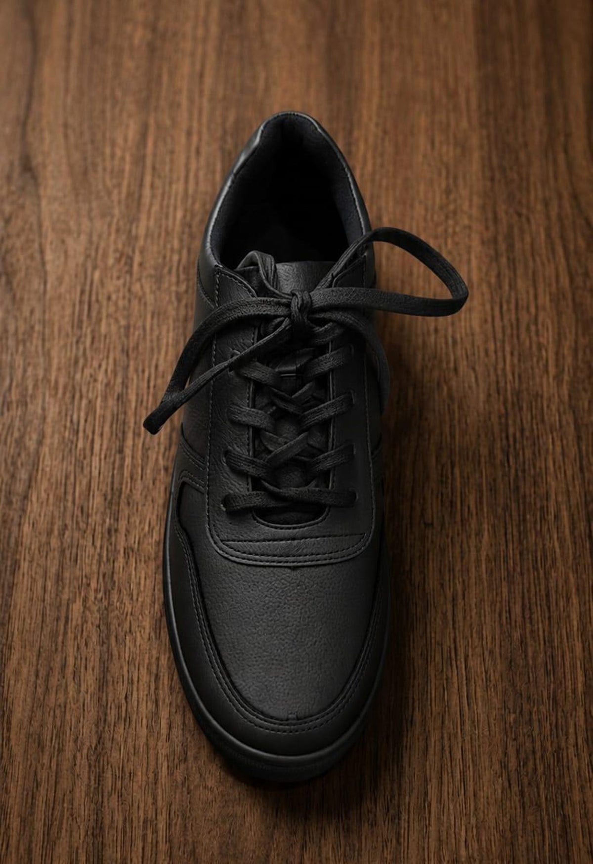 Men's Black Full Grain Leather Handmade Sneakers – Comfortable Walking Shoes