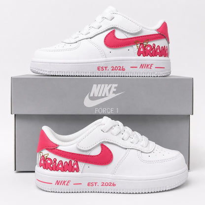 Kids Custom Hand-Painted and DTF designed AF1 Sneakers