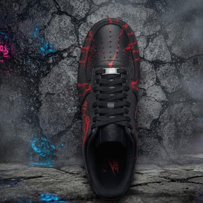 Custom Air Force 1 Shoes, Grim Reaper Blood Drip Hand Painted Sneakers, Halloween Goth Custom Footwear, Halloween Gift For Lovers