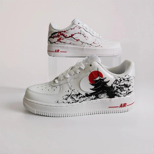 Custom Painted Sneakers | Japan Hand-Painted Design | Exclusive Japanese Art & Culture Custom | Unique Gift for Collectors