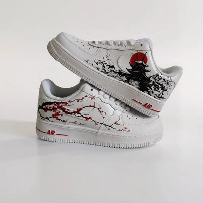 Custom Painted Sneakers | Japan Hand-Painted Design | Exclusive Japanese Art & Culture Custom | Unique Gift for Collectors