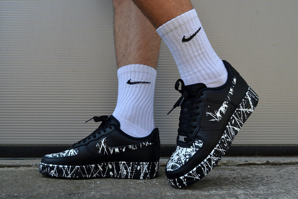 Custom Nike Air Force 1 | Abstract Splatter | Hand Painted Minimalist Sneakers | Gift for Her & Him